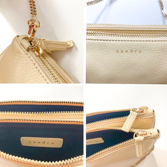 SANDRO Addict dual-pocket crossbody bag, Yellow - Picture 14 of 14